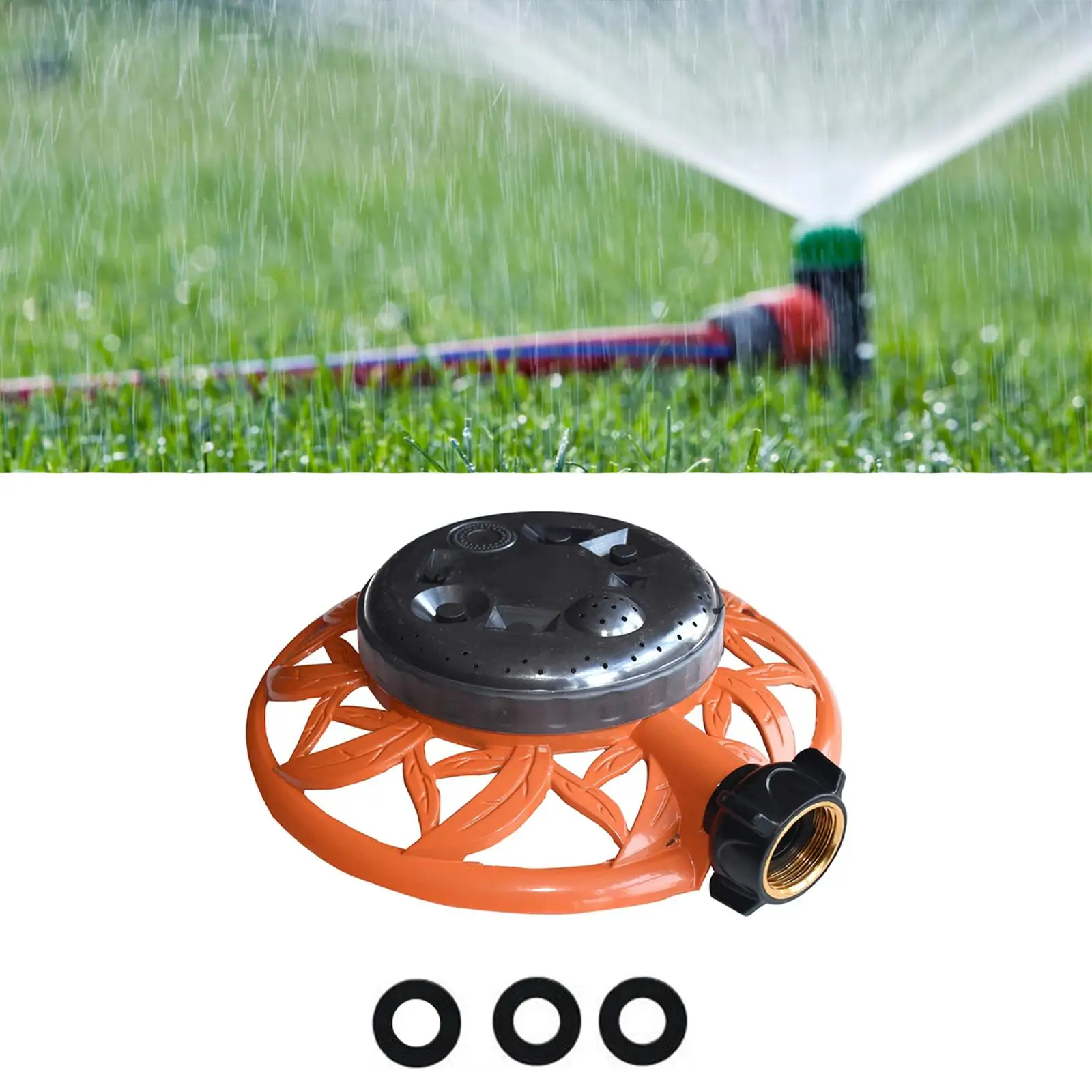 

Garden Sprinkler 360 Degree Rotating with Gentle Water Flow Turret 8 Pattern Adjustable Lawn Sprinkler for Plant Irrigation