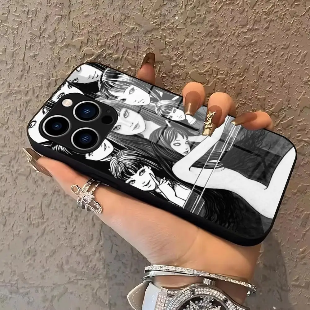 

horror comic junji ito Tees Horror Tomie Phone Case For IPhone 17 16 15 Pro Max 14 13 12 Mini Plus Samsung S25 Glass phone case