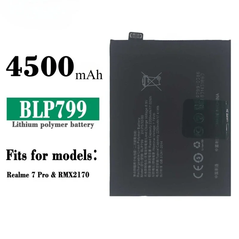 4500mAh BLP799 Replacement Mobile Phone Battery for OPPO Realme 7 Pro Realme7 Pro RMX2170 High Quality Batteries Bateria