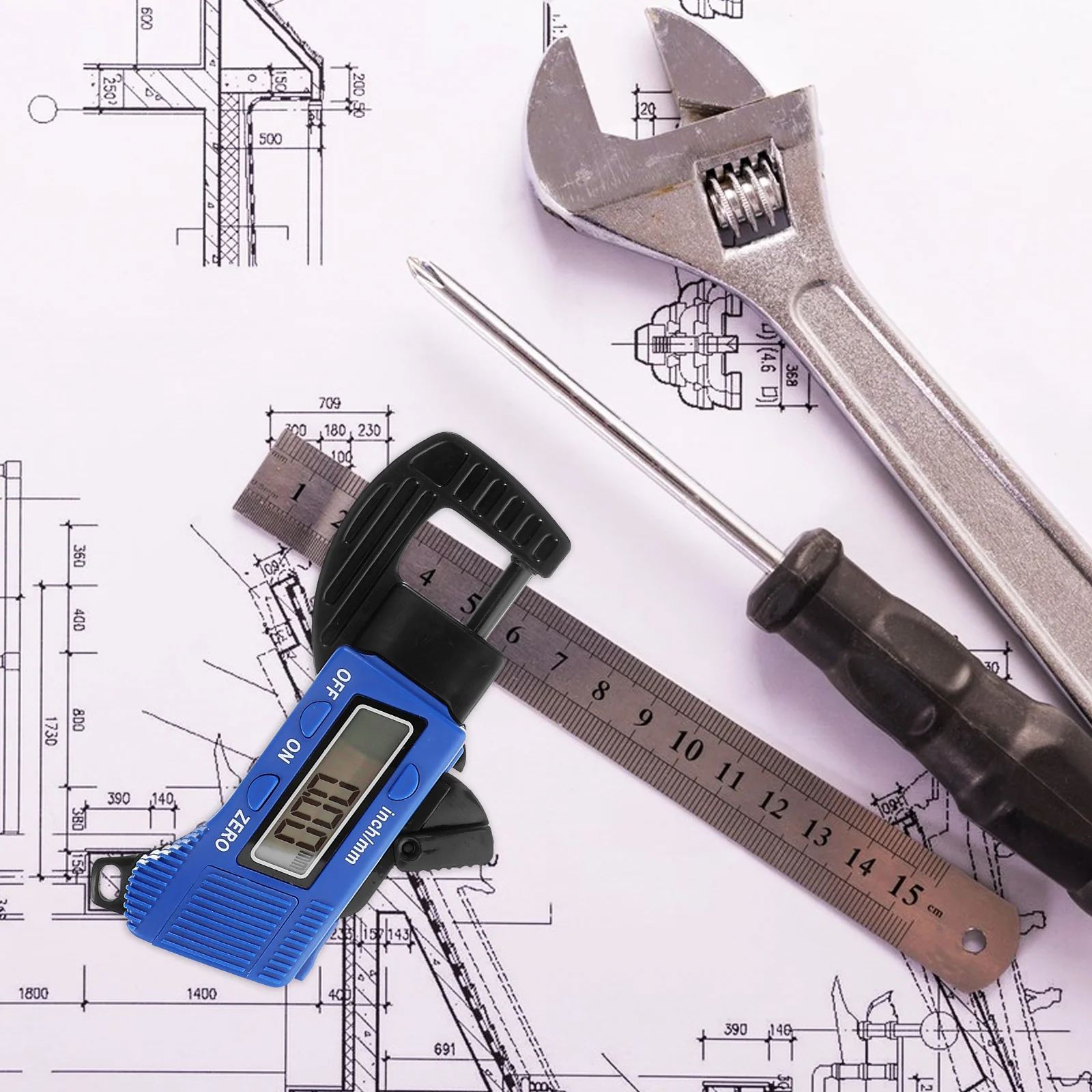 

Digital Thickness Gauge 0.5 Inch Lcd 8Mm Measurement Tool For Paper Film Wire Sheet Jewelry Lightweight Caliper