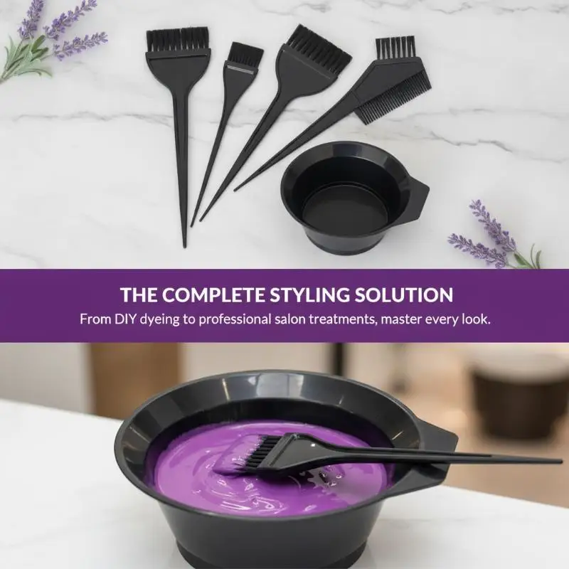 4-teiliges Haarfärbe-Set mit Färbeschale, Mischpinsel für Haarfärbung, Bleichen, DIY, Salon, Haarpflege-Tools für Zuhause – Detail 8