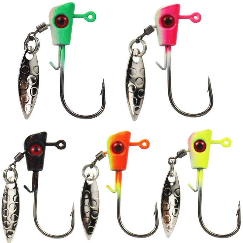 20 Stück Jigköpfe Angelhaken mit Spinner Unterhaken Crappie Forellenköder Angeljighead für Salzwasser Süßwasser 1/16oz 1/8oz