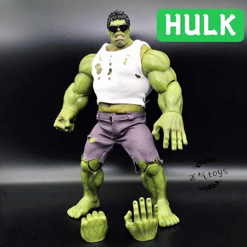 25cm Marvel Avengers Alliance Hulk Wearing Sunclasses Large Action Figure Collectible Model Toy Ornaments