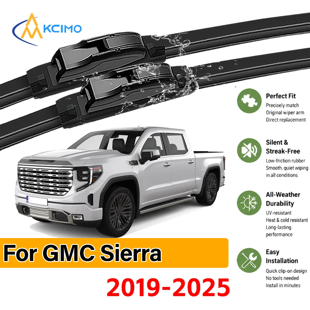 2 Stück Auto-Frontscheibenwischer für GMC Sierra GMT T1XX 2019-2025 Kristallklare Sichtbarkeit & Verbesserte Fahrsicherheit