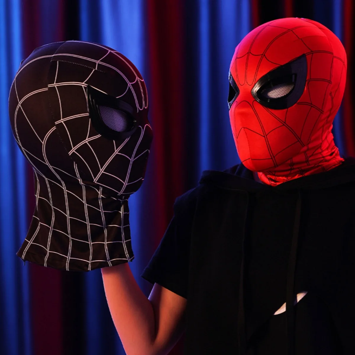 ブラック スパイダーマン スーパーヒーロー マスク ハロウィンマスク