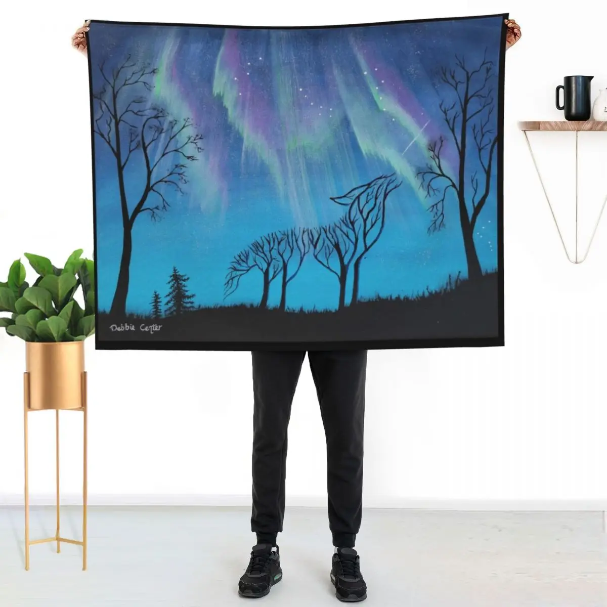 Harmony Trees: Wolf Branching into the Aurora Throw Blanket for sofa Travel Summer Beddings Decorative Throw Blankets