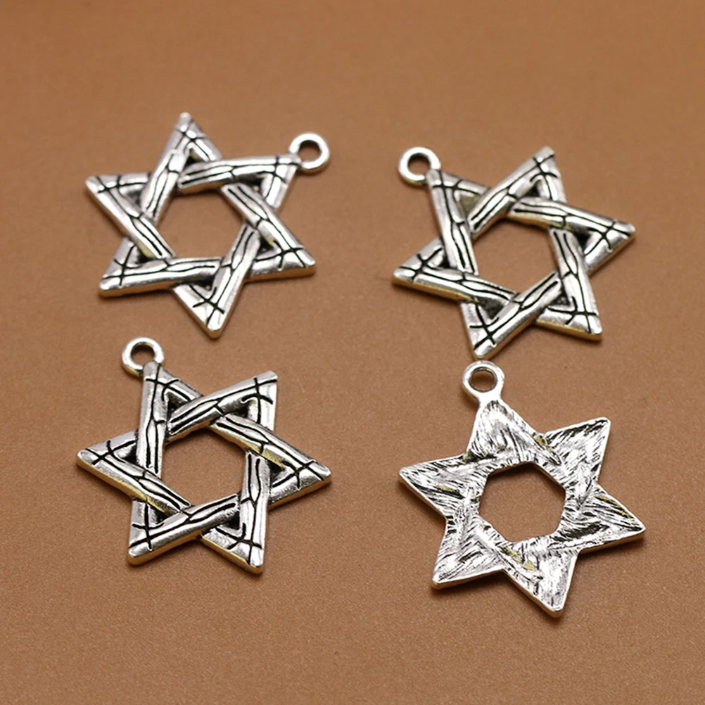 

Hexagonal Star Necklace Pendant Charms for Jewelry Making Women Alloy Crafts Bulk