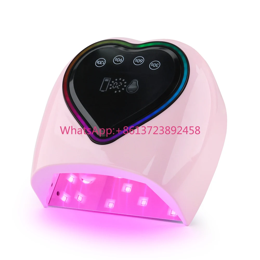 

Heart Screen Dual Light Rechargeable High Power 98 Watts Nail Dryer LED UV Lamp for Professional Salon Use
