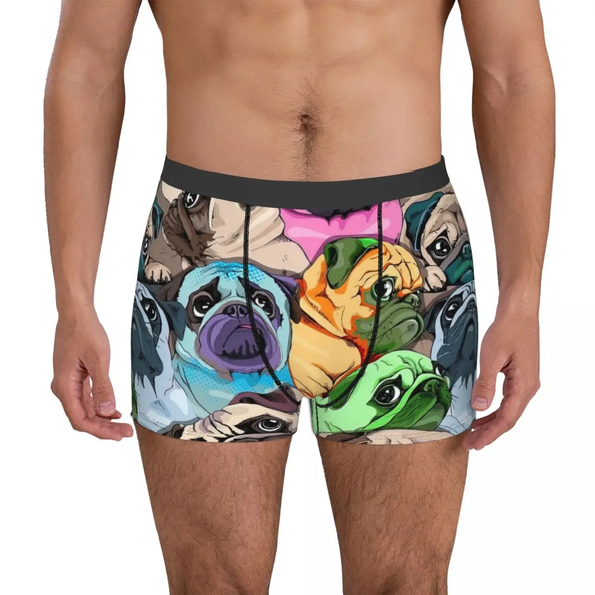 

Color Pug Dog Underpants Cotton Panties Men's Underwear Ventilate Shorts