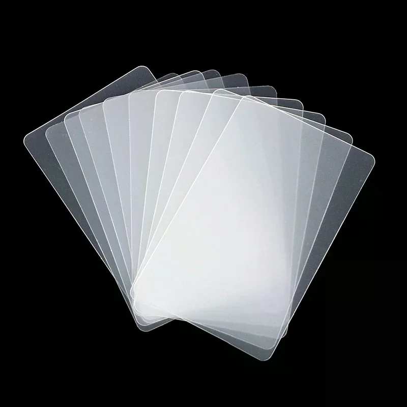 10PCS Plastic Waterproof Without Printing Blank Transparent Business Card For Handwriting School Office Supplies
