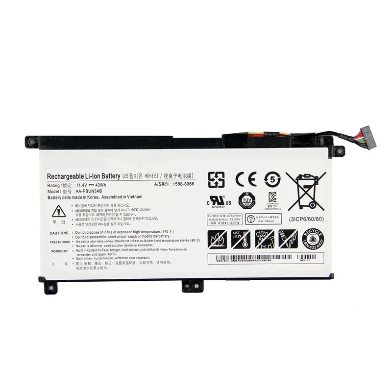 Brand New Laptop Battery AA-PBUN3AB for Samsung Notebook 7 BA43-00377A NP740U3M-K01US NP800G5M 158-3366 NP740U5M 550R5L Etc