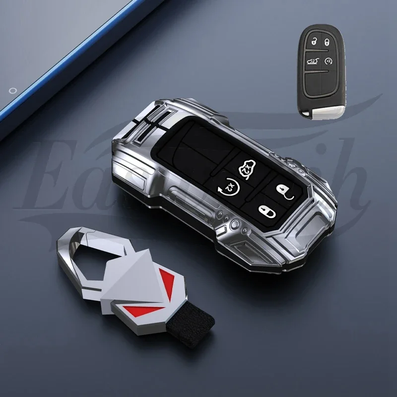 Car Zinc Alloy Key Case Cover Holder For Jeep Grand Cherokee Compass Patriot Renegade For Dodge Challenger Journey Accessories