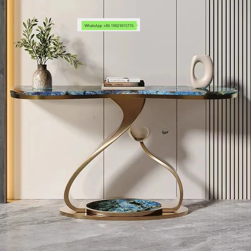 HJ light luxury marble entrance table is facing the door, entrance entrance hall, living room, advanced sense storage table