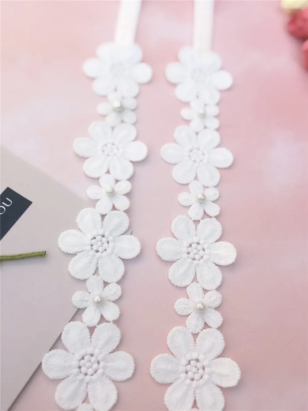 Moly Story Decorative Pearl Flower Bra Straps Women Shoulder Strap Intimate Accessories Underwear Belt