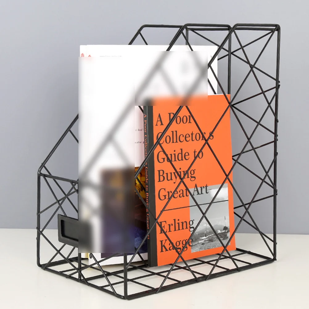 

Bookshelves File Rack Desktop Organizer Document Storage Magazine Letter Holder Accessories Black