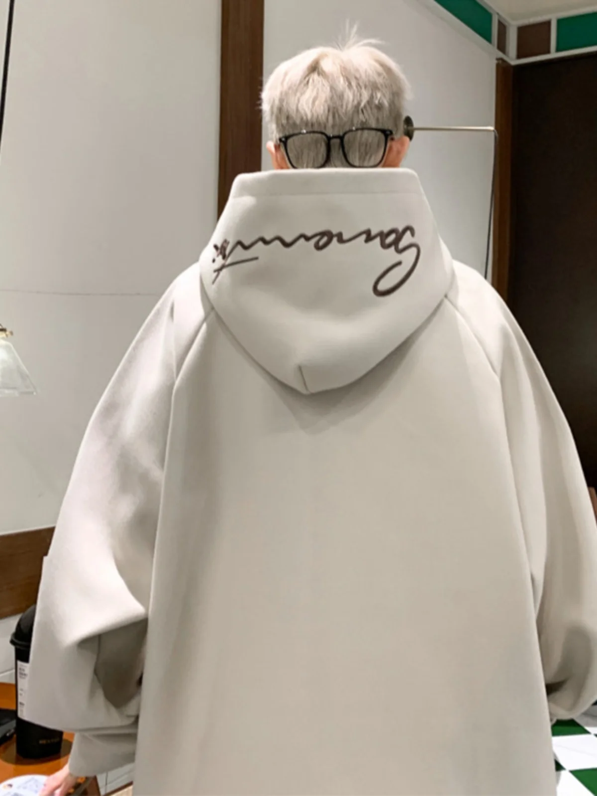 

Повседневная свободная толстовка-худи для подростков, весна-осень, новая модель, из плотной шерсти, с вышивкой, модный бренд, куртка