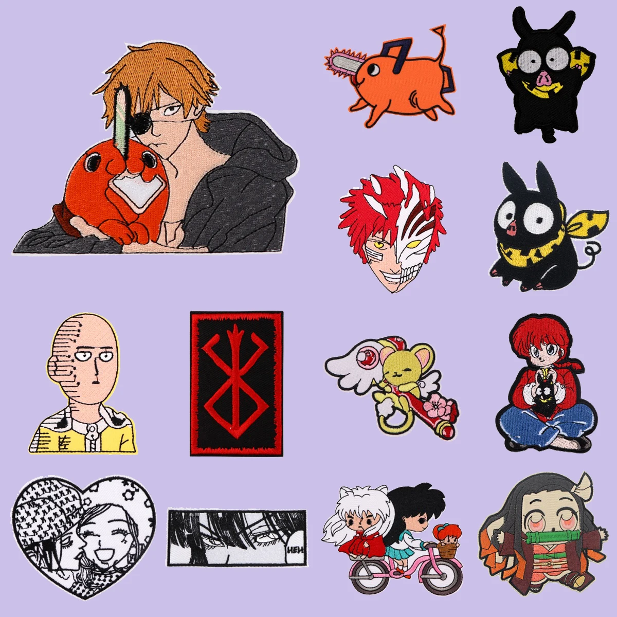 

Japanese Anime Series Patch Embroidered Patches For Clothing Stripes DIY Iron on Patches For Clothes Jackets Sewing Stickers