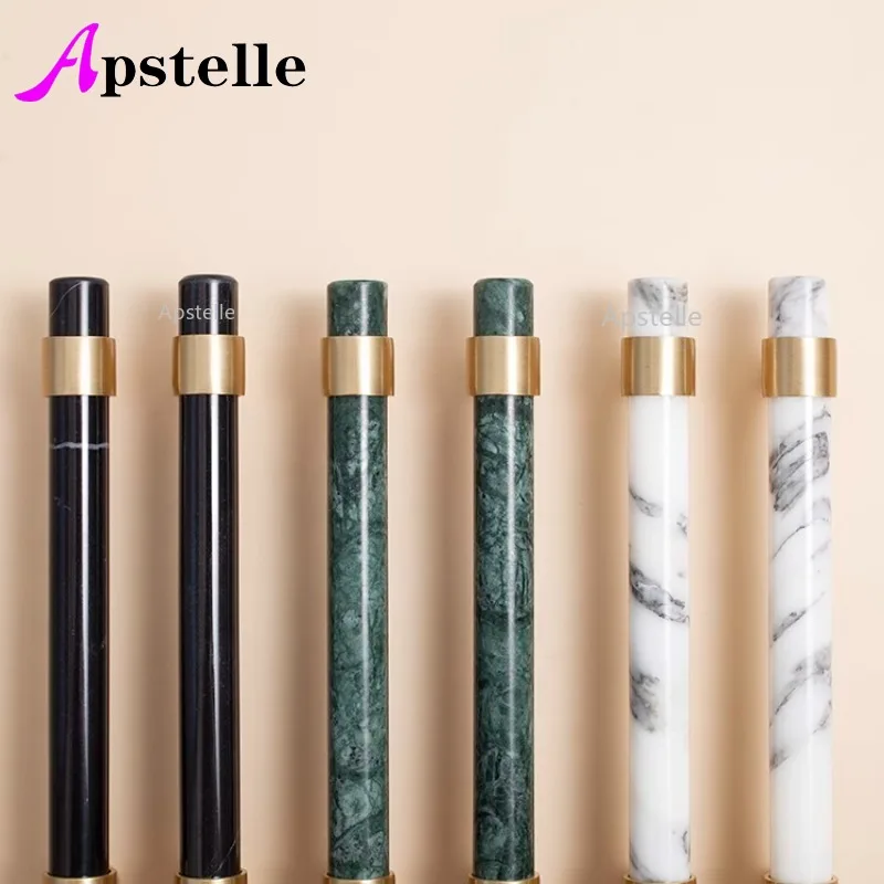 APSTELLENordic Luxury High-end Wardrobe Cabinet Door Drawer Furniture Long HandleOriginal Natural Marble Pure Brass Small Handle