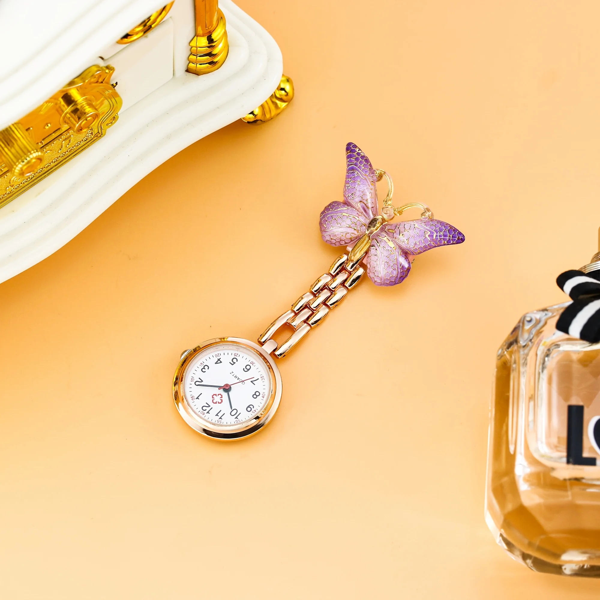 1PC Cute Butterfly shaped Nurse Watch Student Fashion Watch Skill Exam Form Competition Timing Table Pin Table
