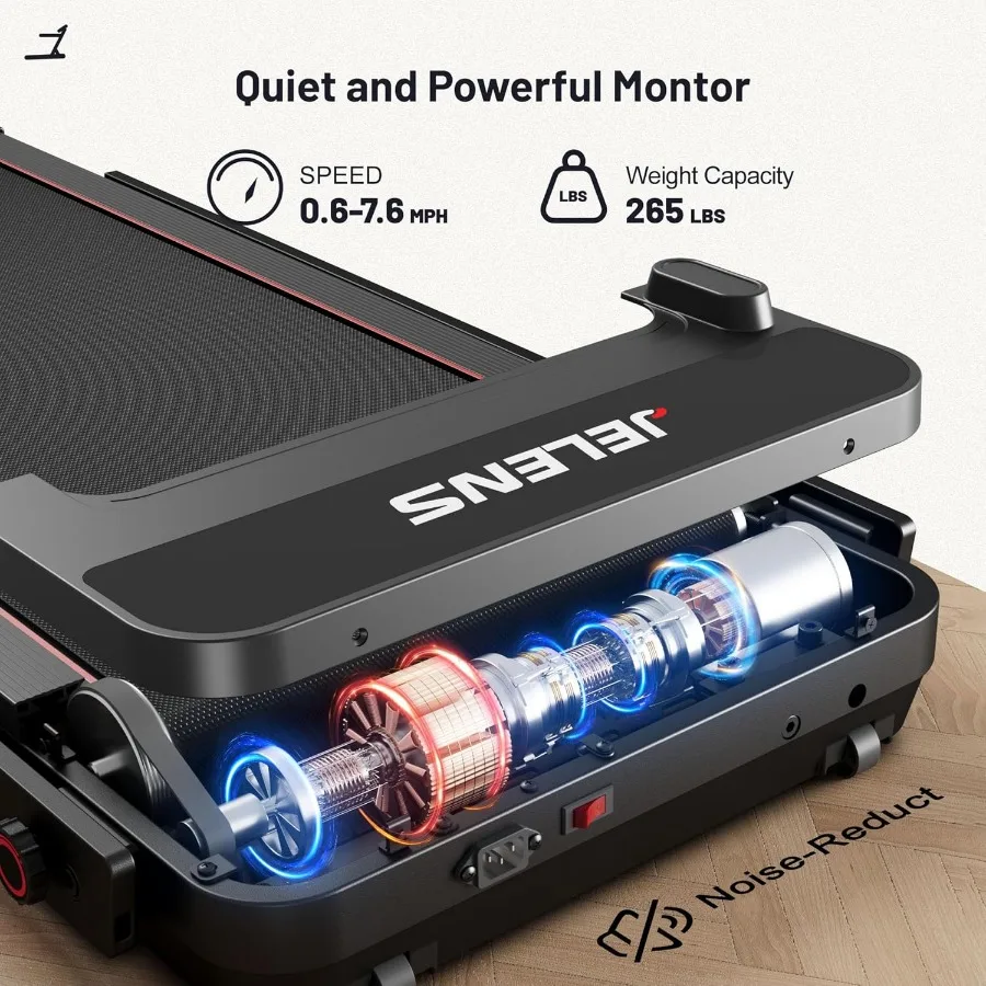 Tappetino da passeggio portatile e pieghevole con postazione di lavoro da scrivania per uso domestico in ufficio, ideale per piccoli spazi con maniglia regolabile