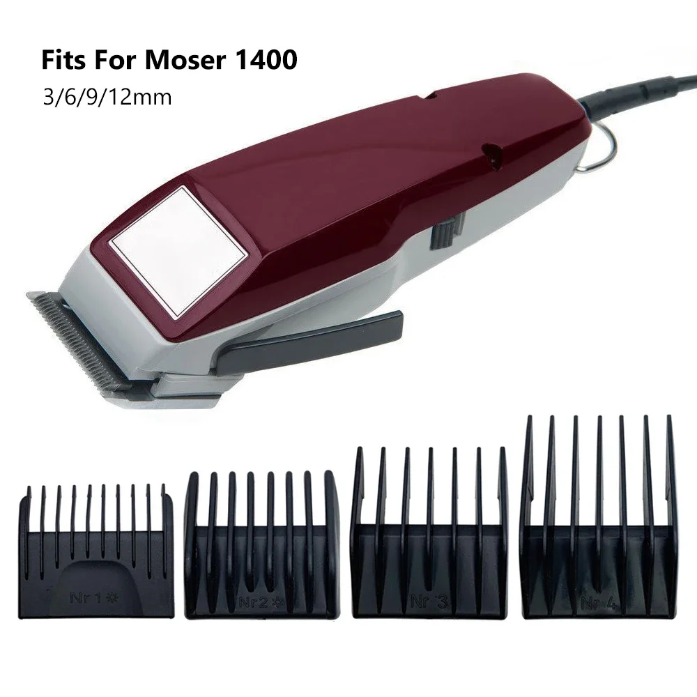 4 Pcs/Set Hair Clipper Limit Comb Replacement Cutting Guide Combs For Moser 1400 Machine Hair Clipper Guards 3/6/9/12mm