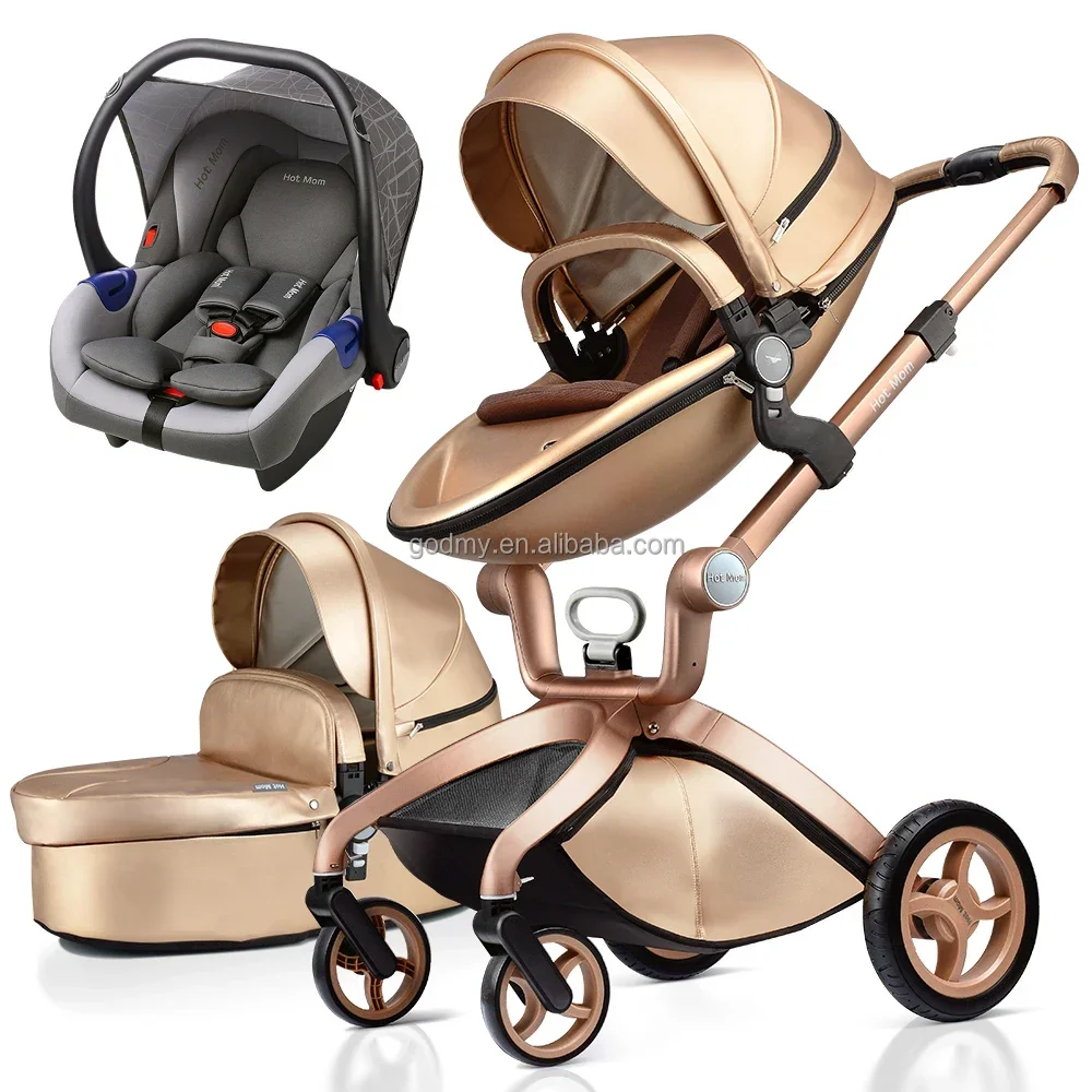 Factory Made High View 360 Degree Rotation 3 In 1 Baby Stroller/Pram With Car Seat And Sleeping Basket