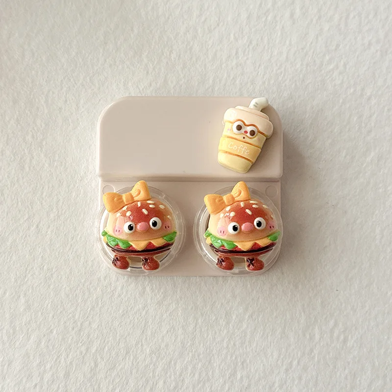 Cute Hello kitty Contact Lens Case Portable Beauty Pupil Storage Box with Tweezers Travel Lens Tool