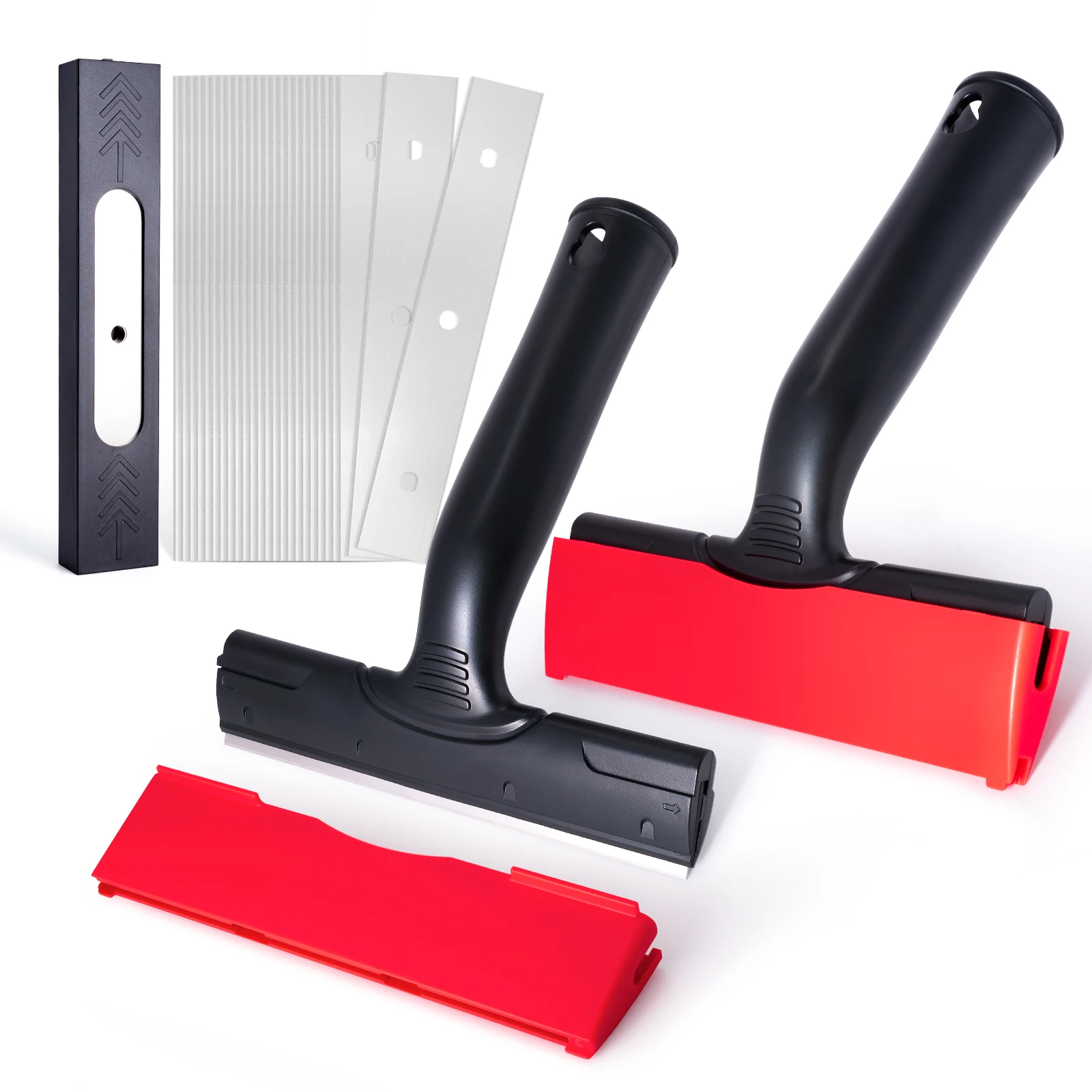 

EHDIS 2pcs Car Film Removal Scraper With 25pcs Steel Razor Blades Vinyl Wrap Sticker Decals Squeegee Cut Tools Cleaning Shovel