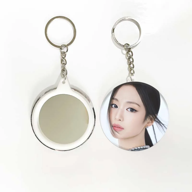 KPOP BABYMONSTER Tinplate Badge Mirror Keychain AHYEON ASA RUKA Star Peripheral Double-sided Exquisite Bag Keyring Pendant