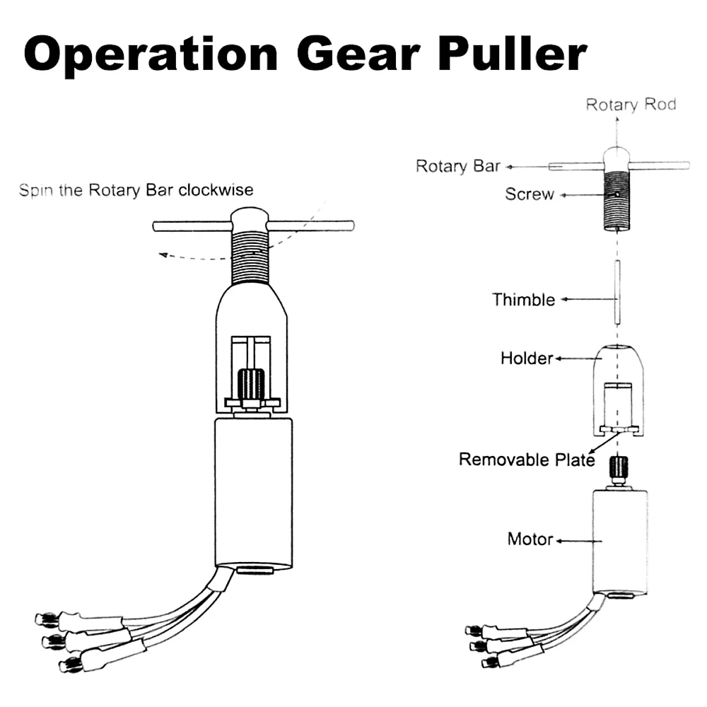 Motor Pinion Gear Puller Remover Tool for Rc Helicopter Motors Upgrade Part Accessory Motor Remover Gear Puller