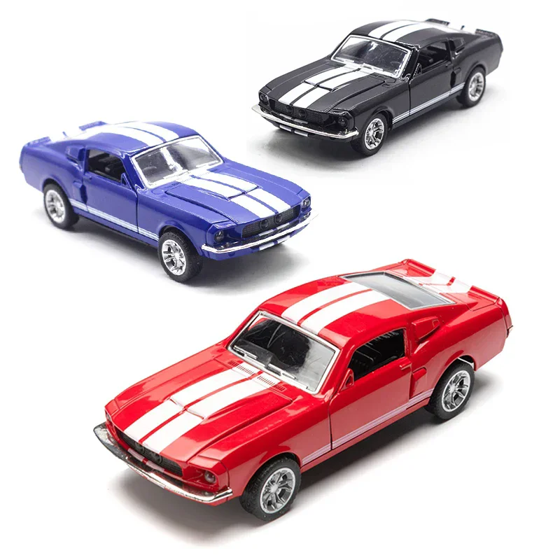 Vintage 1:32 Scale 1967 Ford Shelby Mustang GT500 5-Inch Die-Cast Model Toy Race Car Gift for Kids