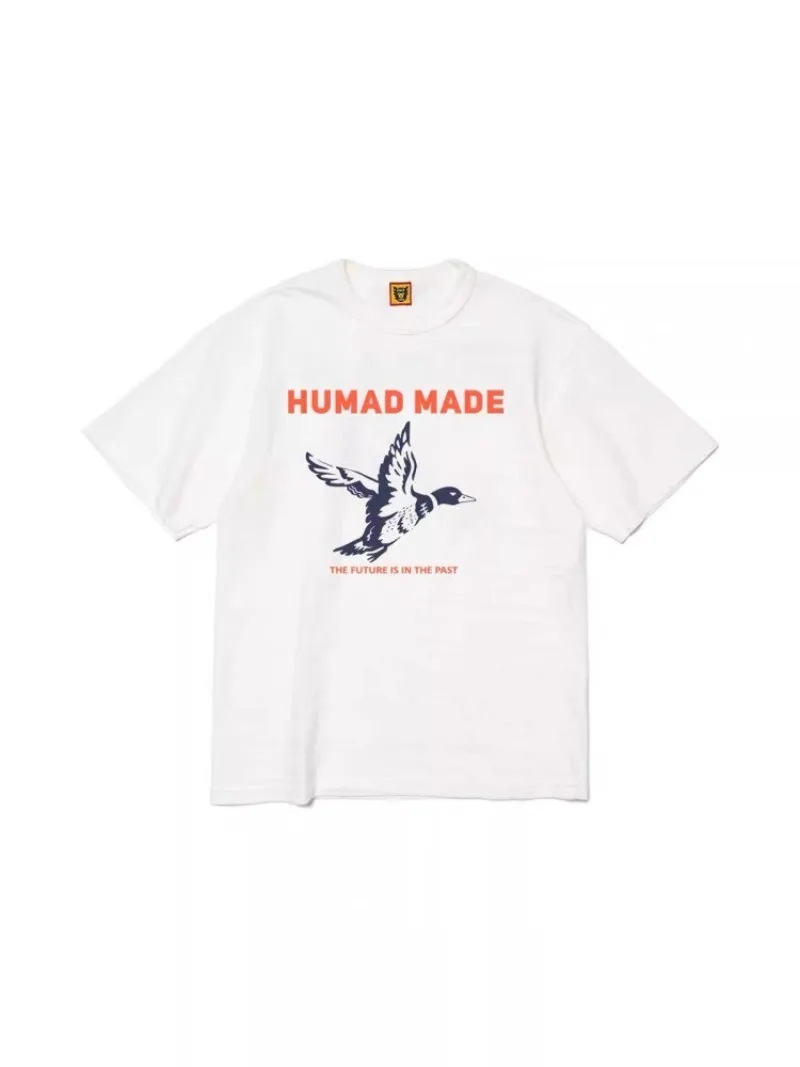 Human Made Duck Print Logo T-Shirt Crew Neck Loose Fit Couple Streetwear Summer