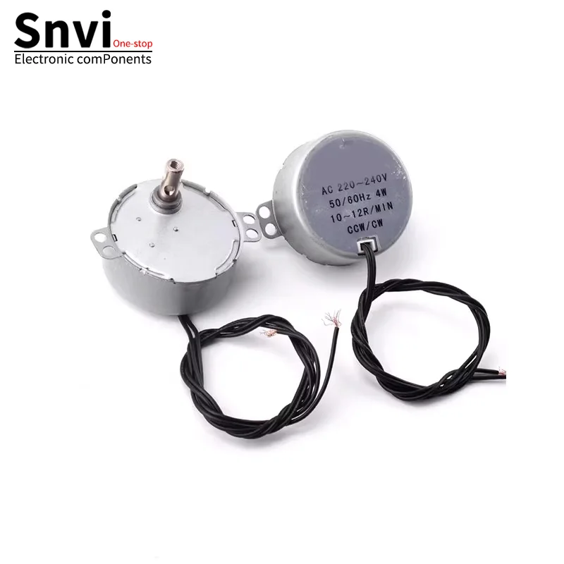 49KTYZ 4W Permanent Magnet Synchronous Motor - 220V AC, Low Speed, 5 RPM, Non-Directional PTZ Miniature Motor