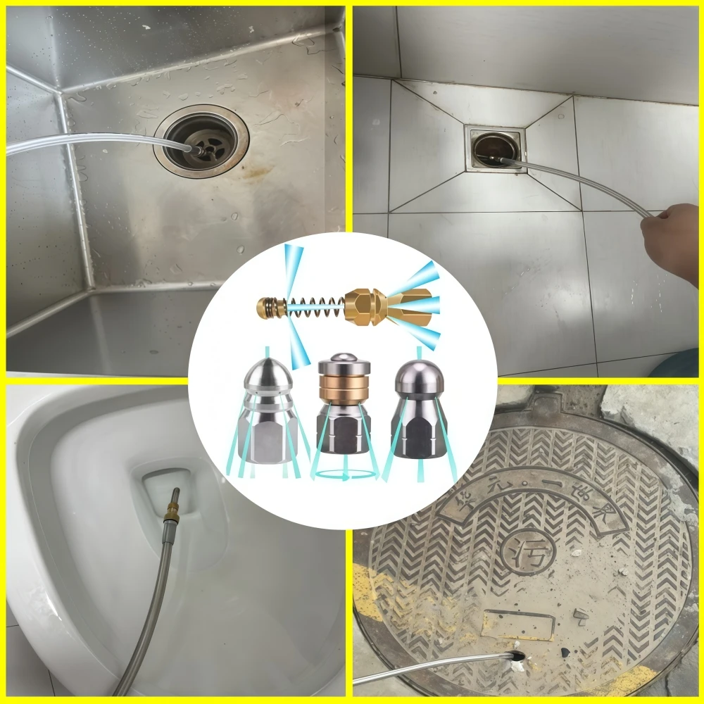 2~50m Hochdruckreiniger-Schlauch 5800PSI Abflussreinigungsschlauch Abwasserreinigungsdüse für Karcher Bosch Elitech Nilfisk Lavor Huter Kranzle Hammer – Detail 8