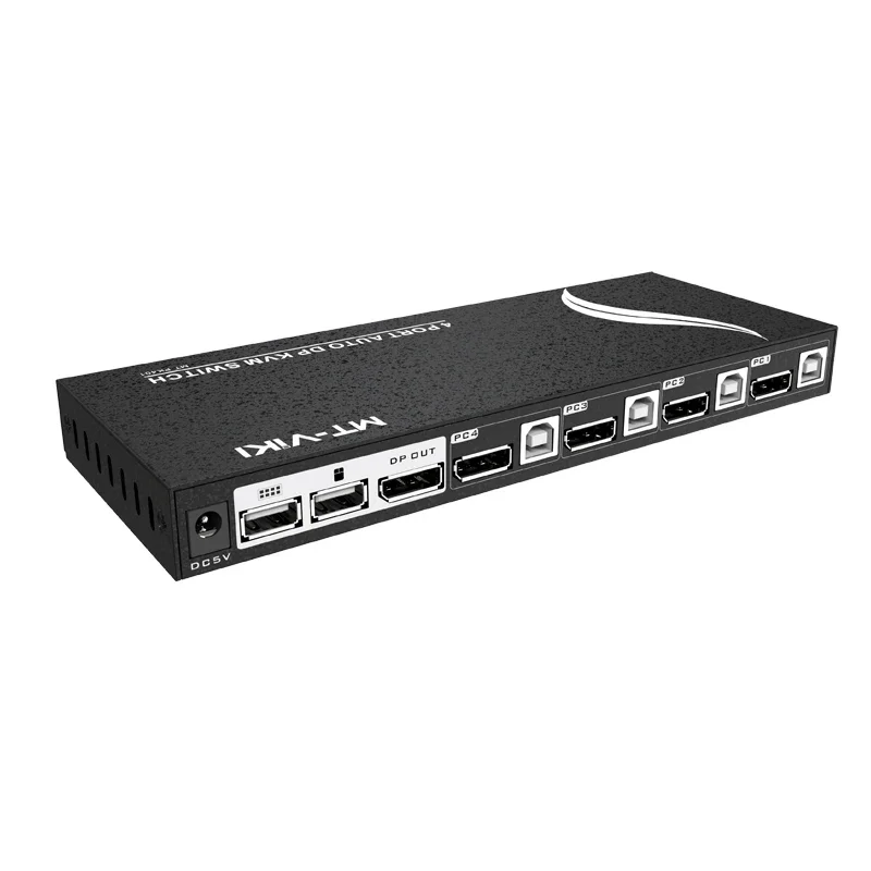 Hotkey DP KVM Switch 4K 60Hz + Cables, MT-ViKI 4 Port DisplayPort KVM Switch 4 In 1 Out