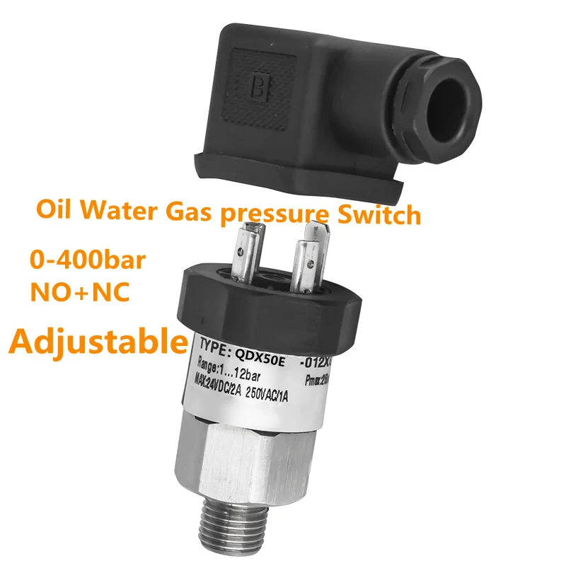 Interruptor de Pressão Ajustável Interruptor de Pressão Mecânico Hidráulico Pneumático Óleo Água Diafragma Pistão Controle 112bar