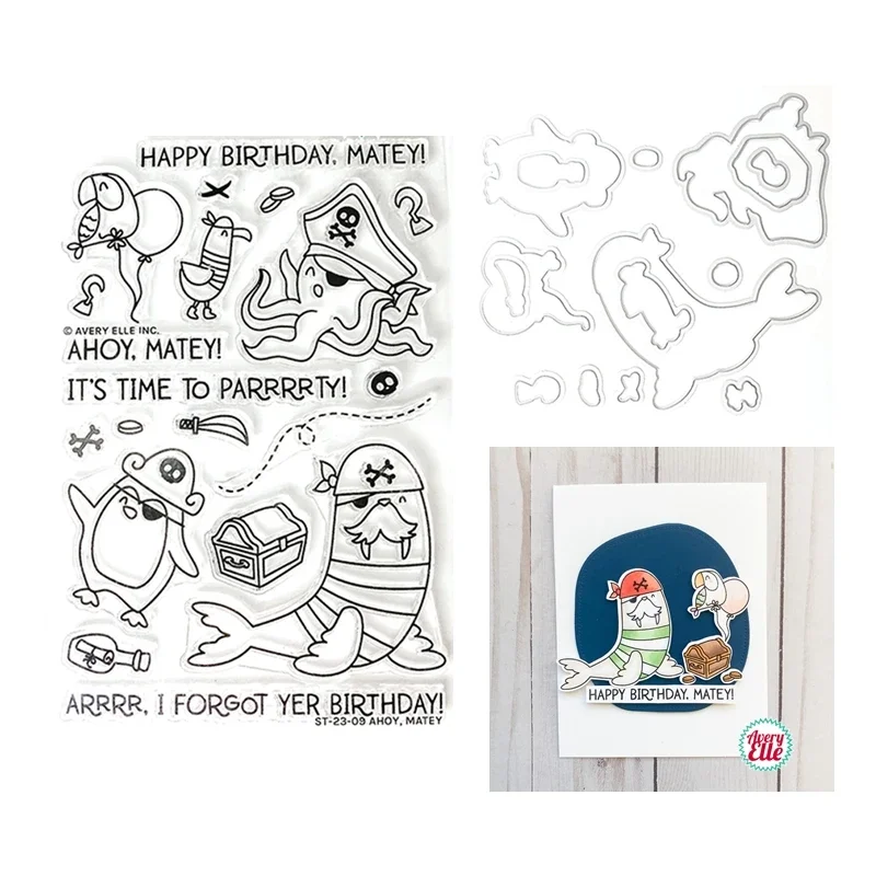 أهوي ماتي القراصنة الجديدة قطع يموت واضح Stamps لصنع الورق عيد ميلاد سعيد سكرابوكينغ إطار بطاقة Ctaft