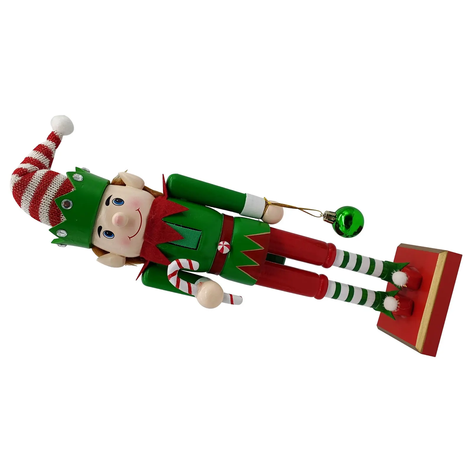 

Wooden Nutcracker Soldier Christmas Decor - Elf Holiday Statues for Tabletop Mantel Shelf Display - Mini Festive Home