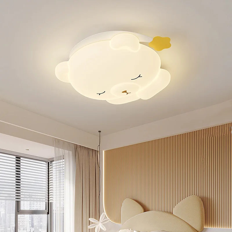 

Cute Nightcap Bear Ceiling Lights LED Children's Room Lamp Modern Warm Romantic Princess Room Little Girl Bedroom Ceiling Lamps