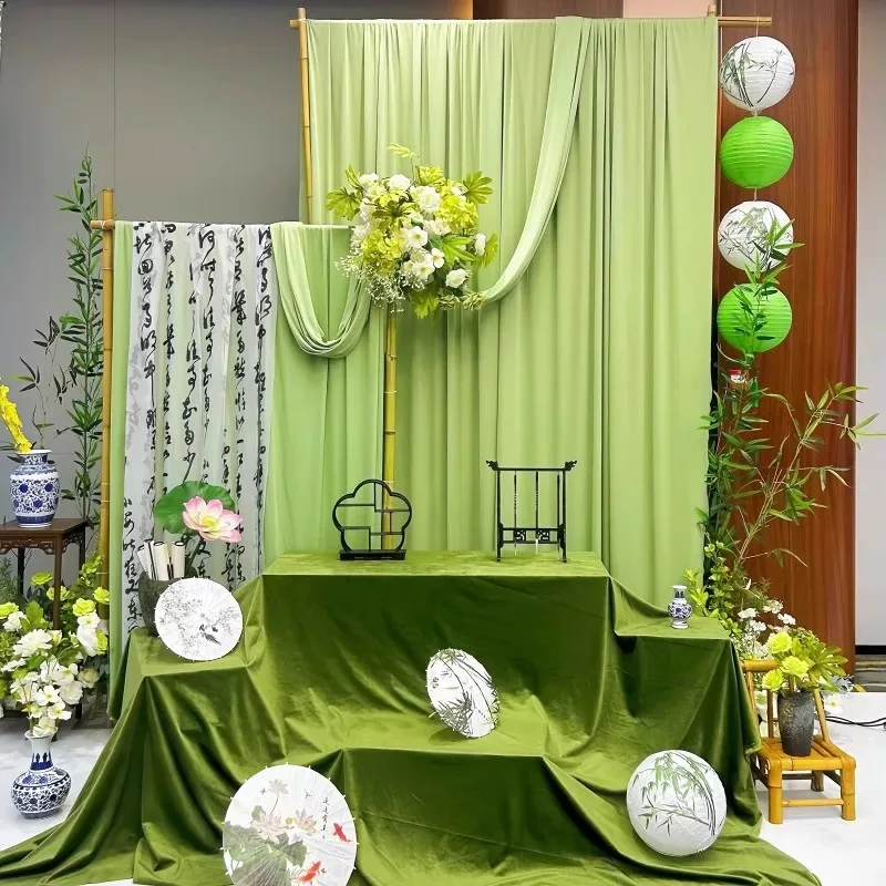 

Many Sizes Backdrop Curtain for Party Wrinkle Free Thick Lycra Drapes for Backdrop Curtains for Wedding Birthday Church Stage