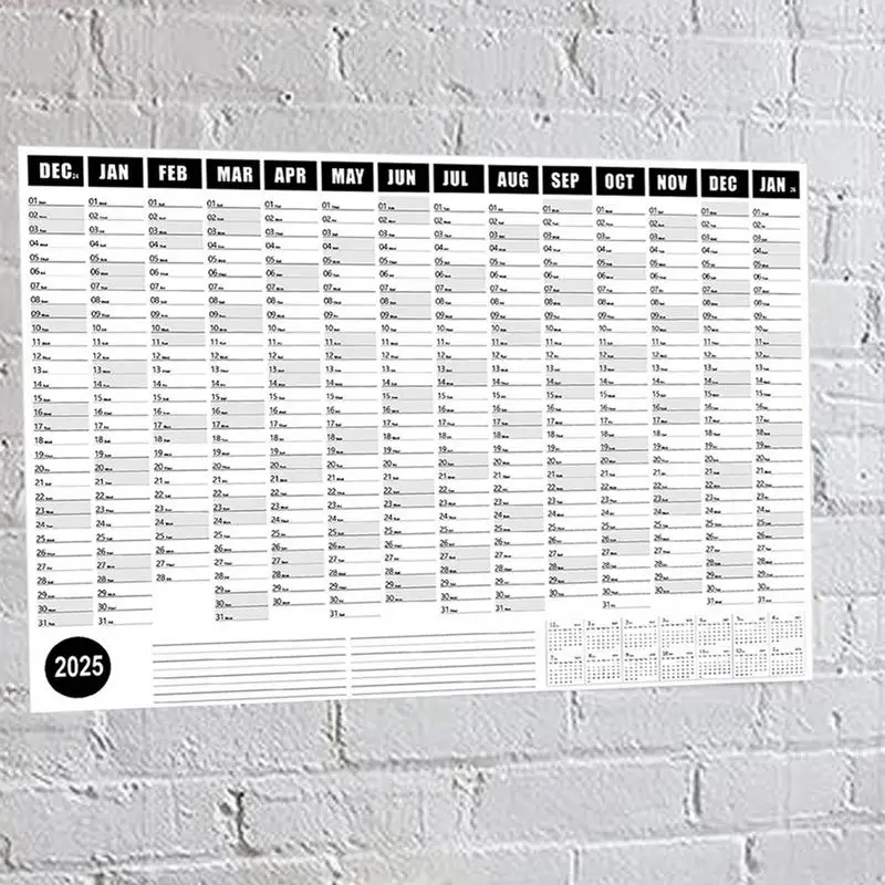 2025 Wall Calendar Flexible Excellent Yearly Calendar For Easy Planning Smooth Full Year Wall Calendar Yearly Planner For School