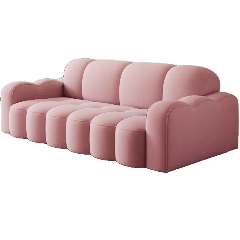 Cloud velvet color matching biscuits sofa puffs living room sofa ecological leather