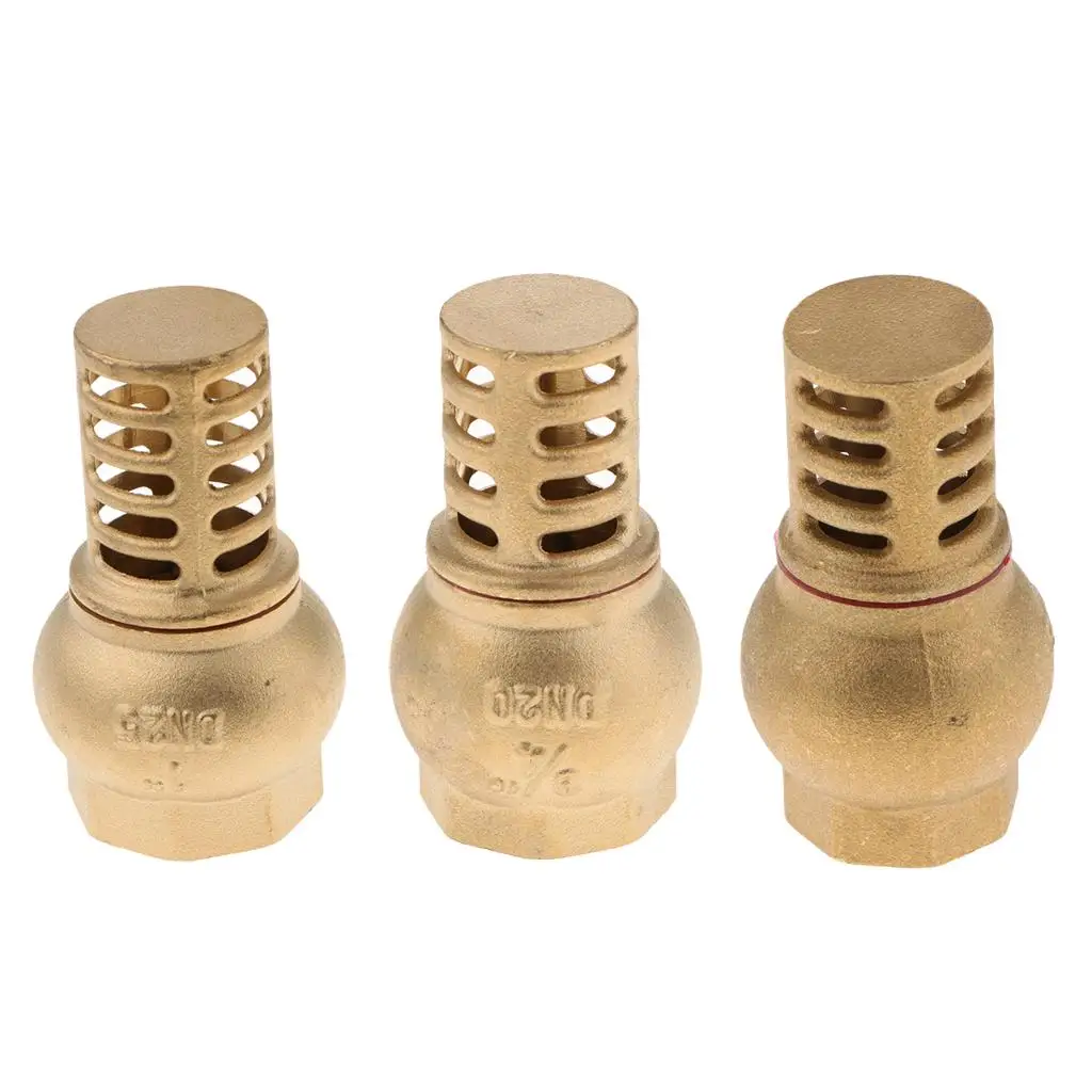 Anti Backflow Brass Foot Valve Bottom Valve with Strainer Pump Inlet Female Thread Water Filter for Well Tank