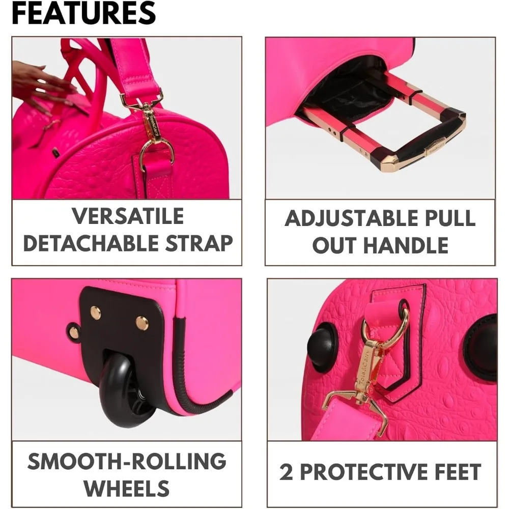 حقيبة دفل كبيرة مع عجلات للسفر، وصالة الألعاب الرياضية، والرياضة، والاستخدام اليومي، وإجازة عطلة نهاية الأسبوع، وأمتعة حمل لجميع الأغراض #5