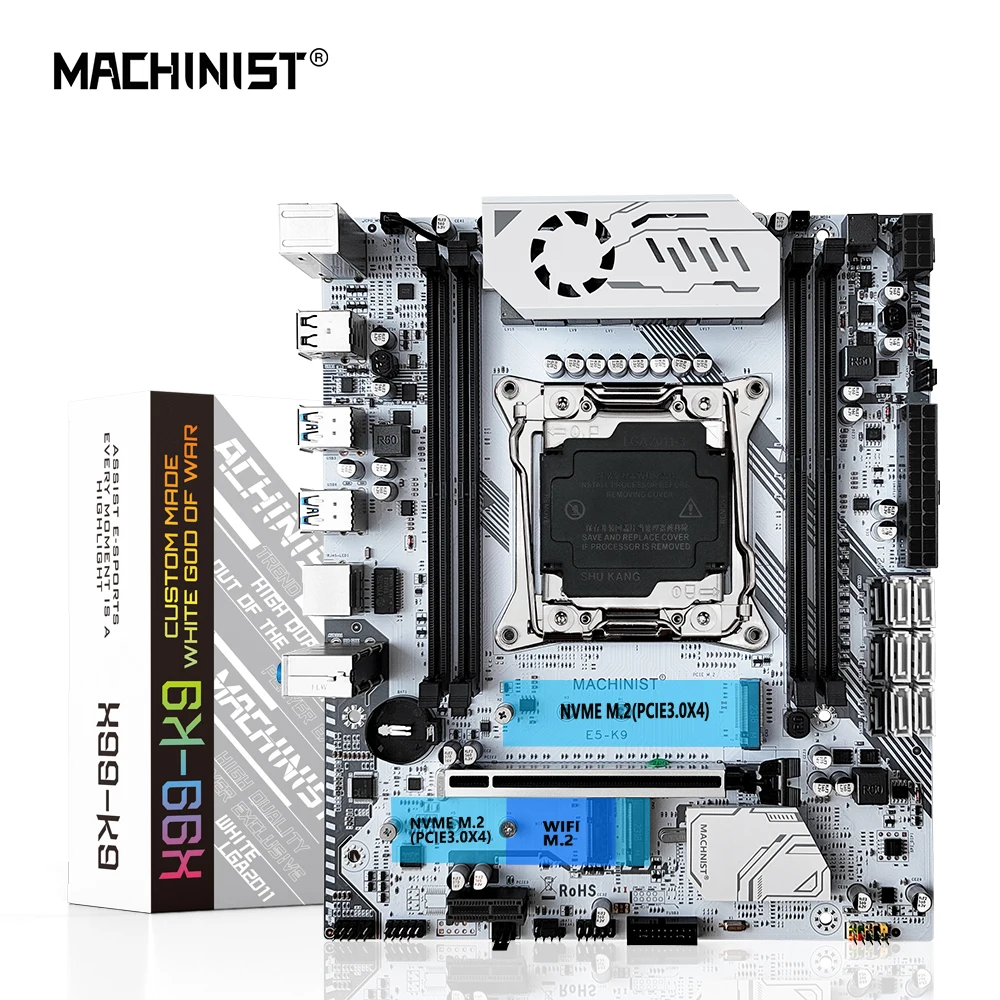 

MACHINIST K9 X99 Motherboard Support Intel Xeon 2667 2680 2690 E5 V3/V4 CPU LGA 2011-3 DDR4 ECC RAM Desktop Memory Nvme M.2 Sata