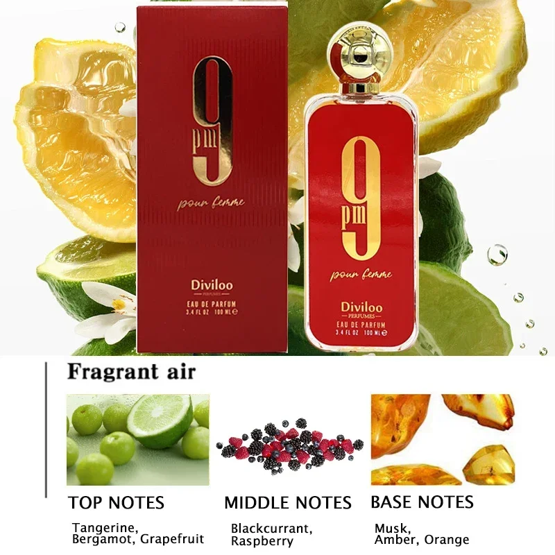 100ml/ 3.4oz 9PM Red Original Men\'s Perfume Afnan Light Fragrance Long Lasting Fragrance Women\'s Perfume Charming Charm Gift