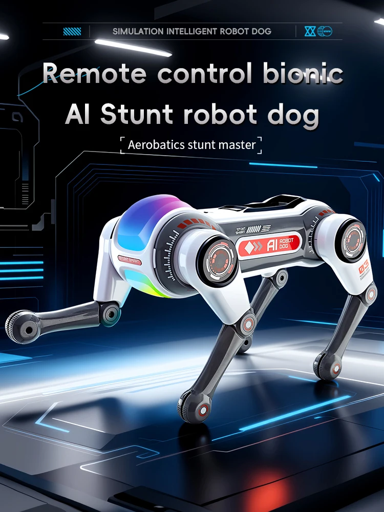 Iq0Em New 2.4g Remote Control Intelligent Ai Mobile Phone-Controlled Robot Dog with Acrobatic Tricks, a Small Expert Toy for Boys