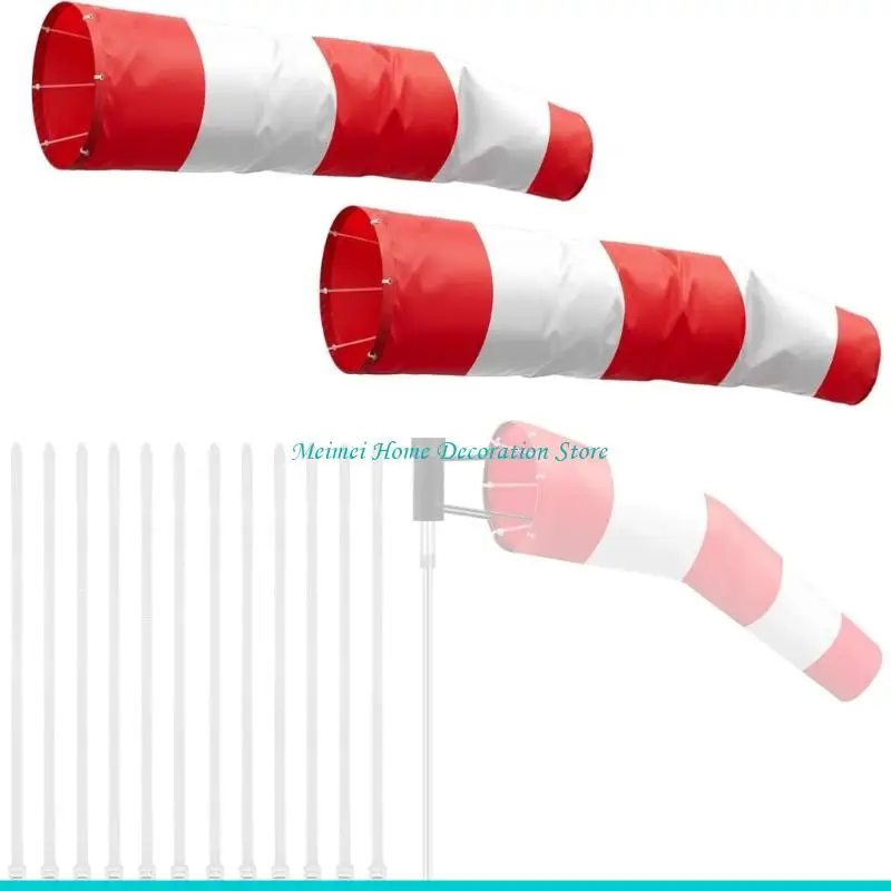 H7BF Airport Windsock Wind Direction Indicators Ripstop Outdoor Heavy Duty Wind Measurement Sock Bag with Reflective Belt view 5