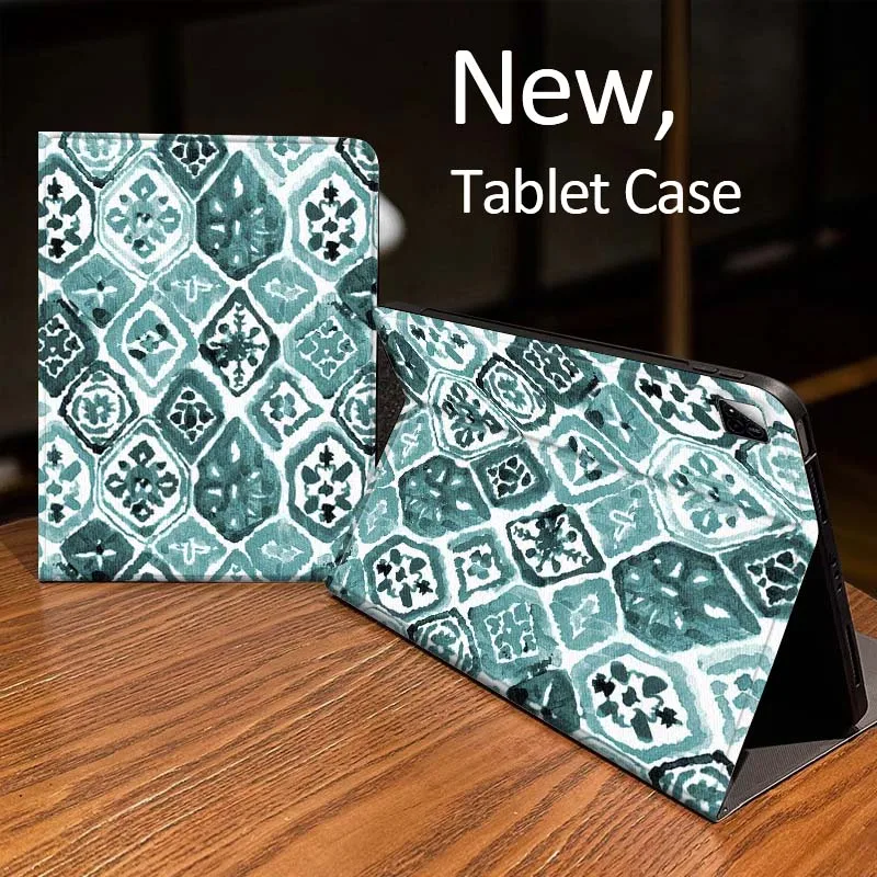 

Geometric Plant Pattern For Xiaomi Mi Redmi Pad 2 4 5 7S 6S 6 7 8 Plus SE Pro K 2025 inch 8.7 11 Tablet Case