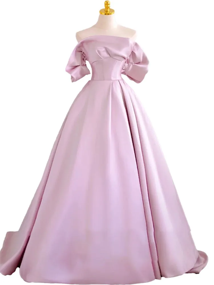 Vestido de dama de honra para mulheres, cetim rosa, leve, luxo, minoria, aniversário, anfitrião, novo